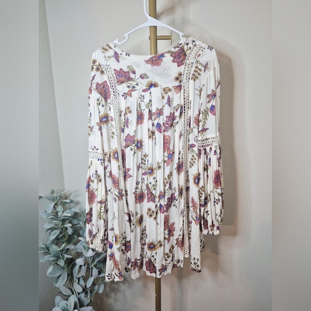 Free People "Just the Two of Us" floral tunic babydoll dress.  - Picture 4 of 6